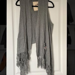 Hollister Grey XS/S Sleeveless Cardigan